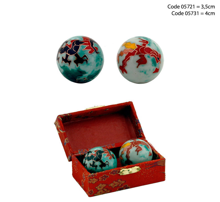 Boules Chinoise ou Boules de santé 'sonore', 6 modèles/ 2 Tailles au choix. Livrées dans un coffret luxueux rouge, bleu ou vert. Parfait en Mèdecine chinoise !