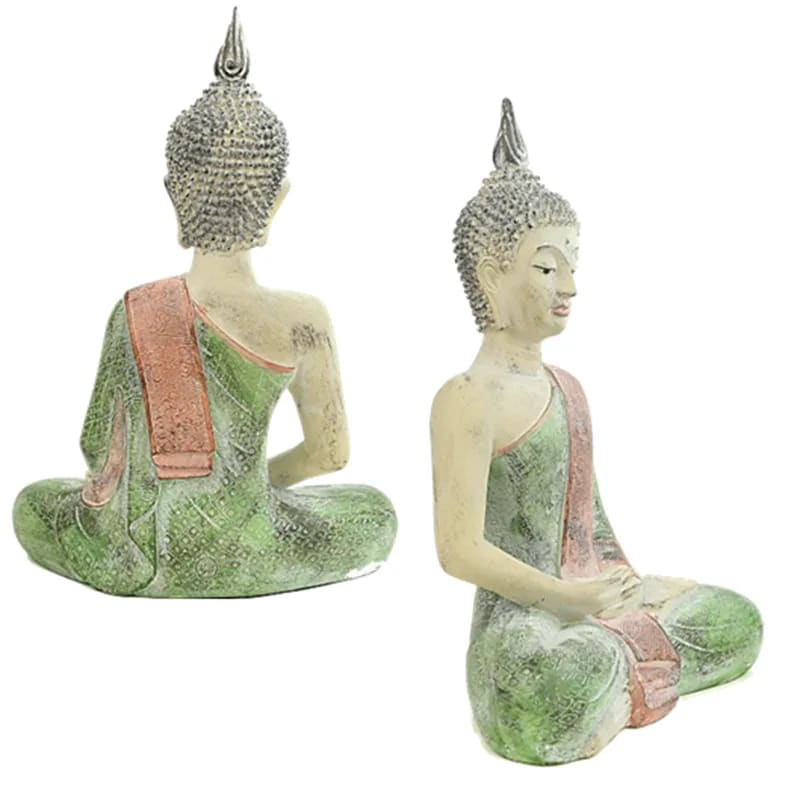 Bouddha de Thailande de taille XL, belle statuette de plâtre de couleur pastel. 43 centimètres de hauteur - 1208 grammes.