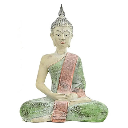 Bouddha de Thailande de taille XL, belle statuette de plâtre de couleur pastel. 43 centimètres de hauteur - 1208 grammes.