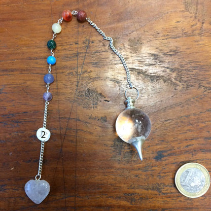 Sélection de pendules, modèles au choix simple ou avec chainette 7 chakras. Pour radiesthésie, pour professionnel ou débutant, parfait !