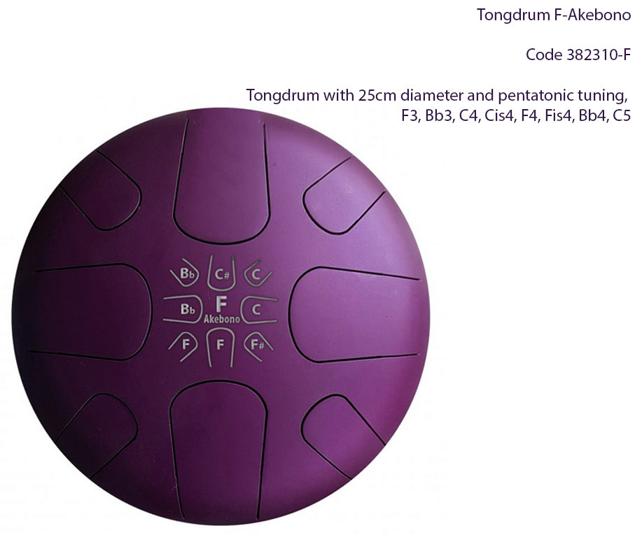 Tongdrum/Handpan, 25cm de diamètre x 13 centimètres de hauteur - 2,40 kilogrammes 5 modèles au choix ! vendu avec une housse et 2 baguettes, parfait ! Extra plat, léger, parfait pour voyager et transporter !