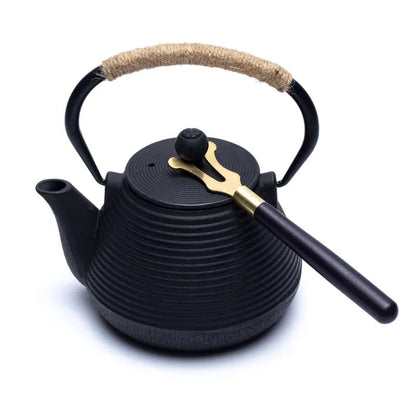 Théière émaillé en fonte, 'Tetsubin' et 'Tetsukyusu' de style traditionnel avec accessoires - 0,6, 1 ou 1,2 Litres. Options : tasses, chauffe-théière, assiette, porte couvercle... Parfait !