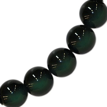 Obsidienne Oeil céleste ou Arc-en-ciel, perles rondes de 6, 8 ou 10 mm. Vendu en fil de perle 38/39 cm, en bracelet de 17 à 21cm, en collier de 45 ou sautoir de 60cm. Qualité AA à AAA, superbes perles, belle pureté, parfait !