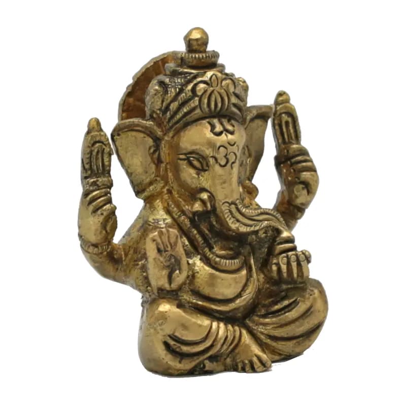 Sélection de Ganesh en laiton, de 5 à 20 centimètres de haut. 2 Modéles avec sertissages de vraies pierres. Parfait dans une salle de Méditation, Autel, Collection, Exposition...!