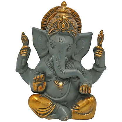 Sélection de Ganesh en laiton, de 5 à 20 centimètres de haut. 2 Modéles avec sertissages de vraies pierres. Parfait dans une salle de Méditation, Autel, Collection, Exposition...!