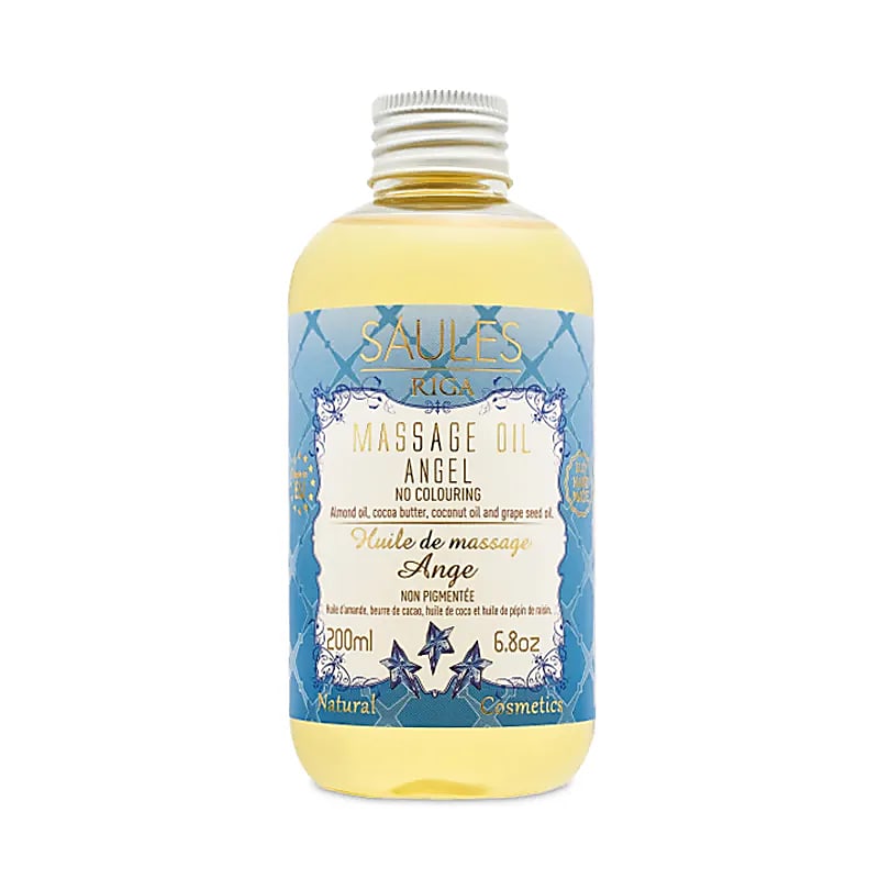 Huile de massage Ayurvedique de qualité supérieure de chez 'Saules Fabrika', 9 parfums au choix, 200 millilitres. A un effet aromathérapeutique, aidant à vous détendre et à retrouver votre énergie ! Essayer c'est l'adopter, Sans colorants artificiels !