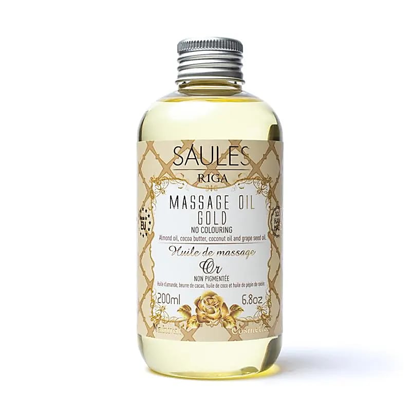 Huile de massage Ayurvedique de qualité supérieure de chez 'Saules Fabrika', 9 parfums au choix, 200 millilitres. A un effet aromathérapeutique, aidant à vous détendre et à retrouver votre énergie ! Essayer c'est l'adopter, Sans colorants artificiels !