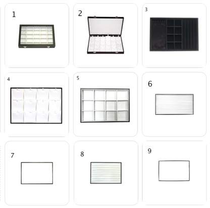 Série 'Classique', boîtes de différents formats pour le rangement et la présentation de vos bijoux et cristaux préférés. De 14x10cm à 35x24, vente à l'unité, parfait !