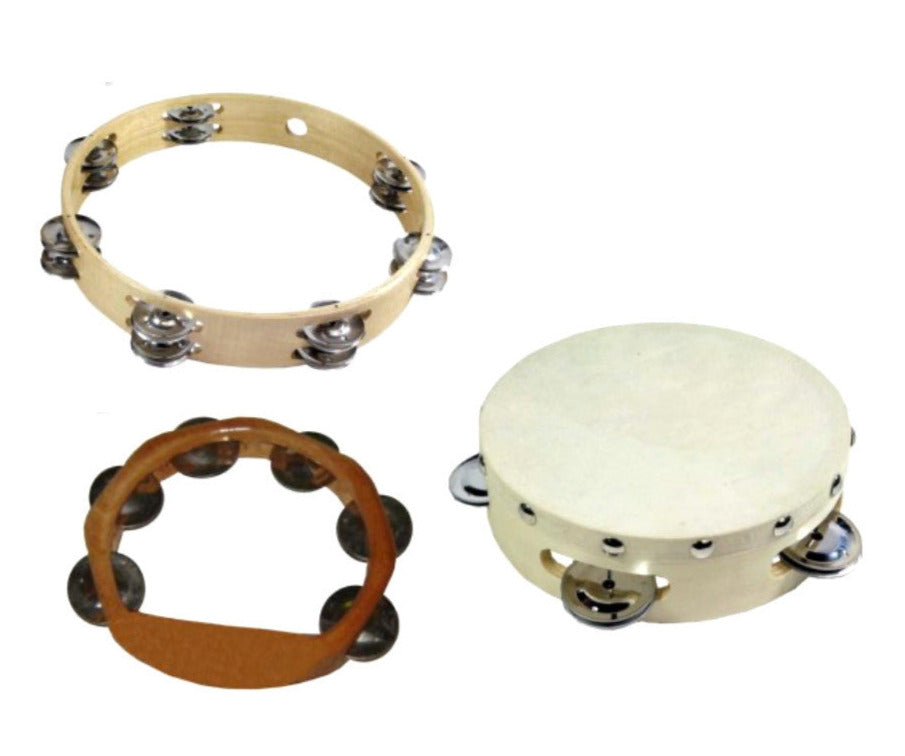 Tambourin à clochette (mini-cymbale), avec ou sans peaux de 15, 20 ou 25 cm. Parfait pour l'accompagnement, pour battre la mesure ! Un son entrainant et hypnotisant !