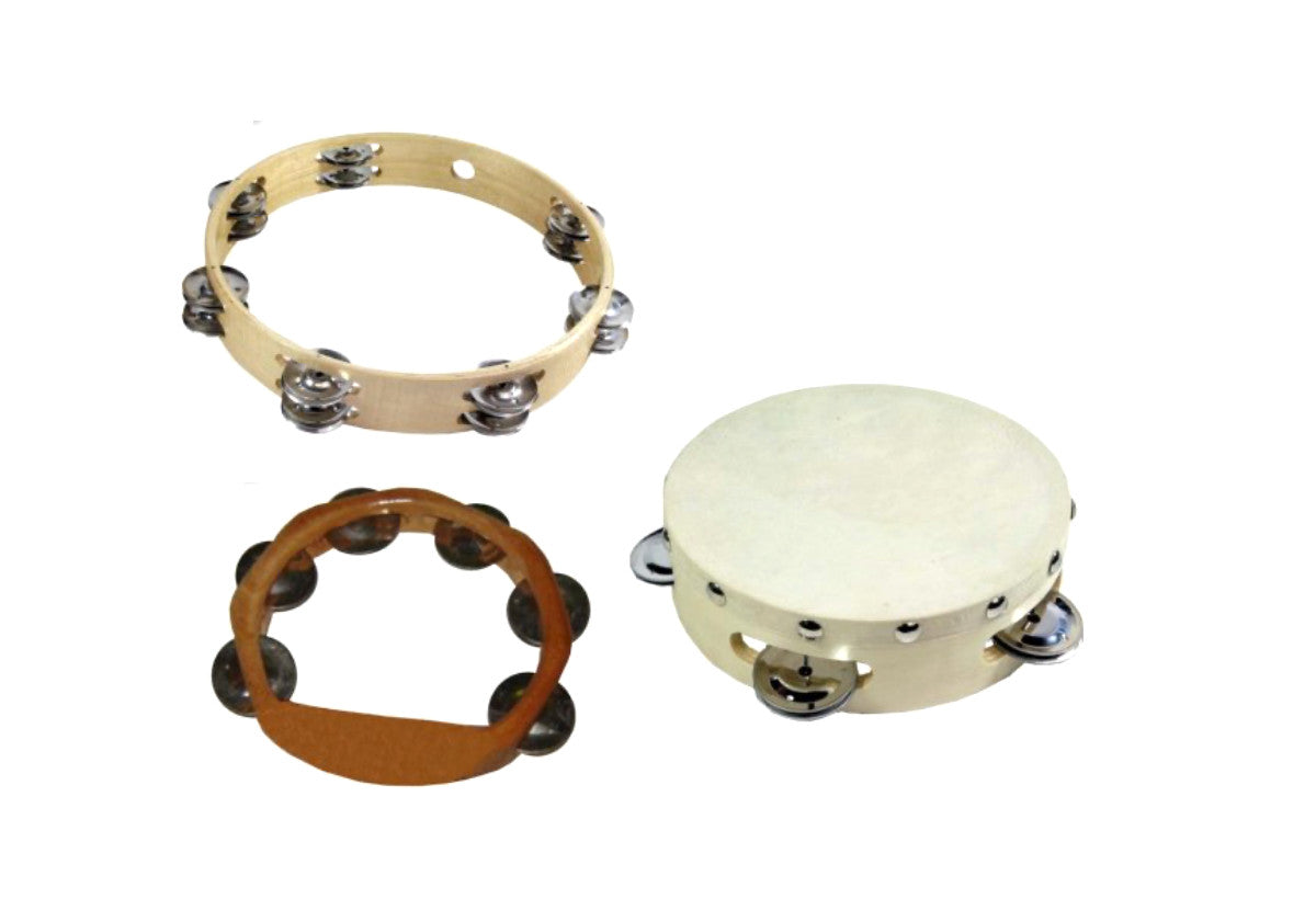 Tambourin à clochette (mini-cymbale), avec ou sans peaux de 15, 20 ou 25 cm. Parfait pour l'accompagnement, pour battre la mesure ! Un son entrainant et hypnotisant !