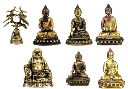 Sélection de Bouddha en laiton, modèles de 13 à 20cm (au choix). Divinité Bouddhiste sacré ! Très belle qualité, parfait dans une salle de Méditation, Autel, Collection, Exposition...!