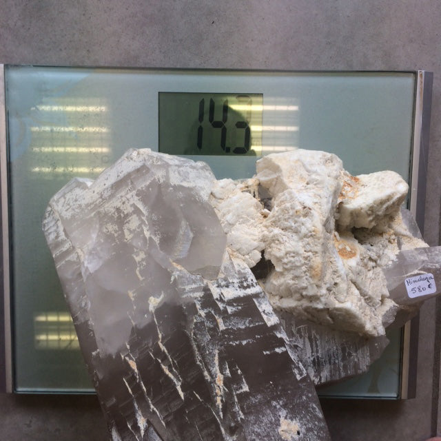 Rare ! Quartz/ Cristal de roche géant de 14,3 kilogrammes venant de l'Himalaya, côté Pakistan. Magnifique spécimen, impressionnant et très puissant!