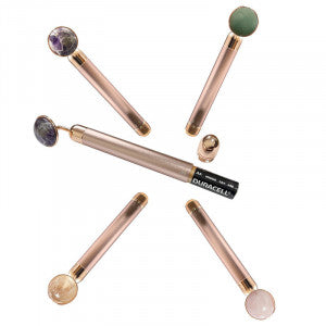 Sélection de bâtons pour massage vibrant, 14cm de long - 65 gr.- pierres au choix : Améthyste, Aventurine, Cristal de roche, quartz rose...