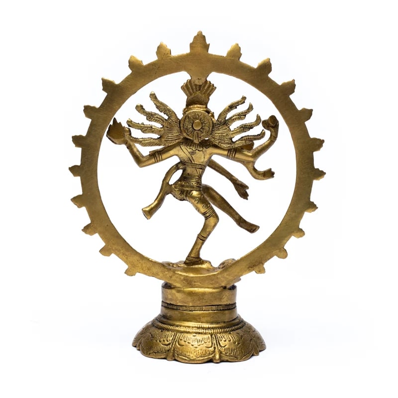 Shiva Nataraj en laiton de 10, 15 et 20 cm, au choix. Divinité hindoue, Shiva est le destructeur de tous les maux et est souvent représenté avec un trident. Shiva est le mari de Parvati et leur fils est Ganesh !