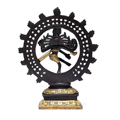 Shiva Nataraj en laiton avec double anneau de 15, 20 ou 27 cm, au choix. Divinité hindoue, Shiva est le destructeur de tous les maux et est souvent représenté avec un trident. Shiva est le mari de Parvati et leur fils est Ganesh !