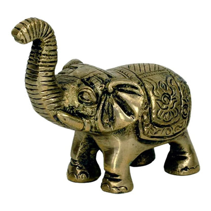 Mini- statuette d'éléphant en métal (laiton), taille de 7x7,5 centimètres - 220 grammes. Fait au Népal ! magnifique petite pièce !