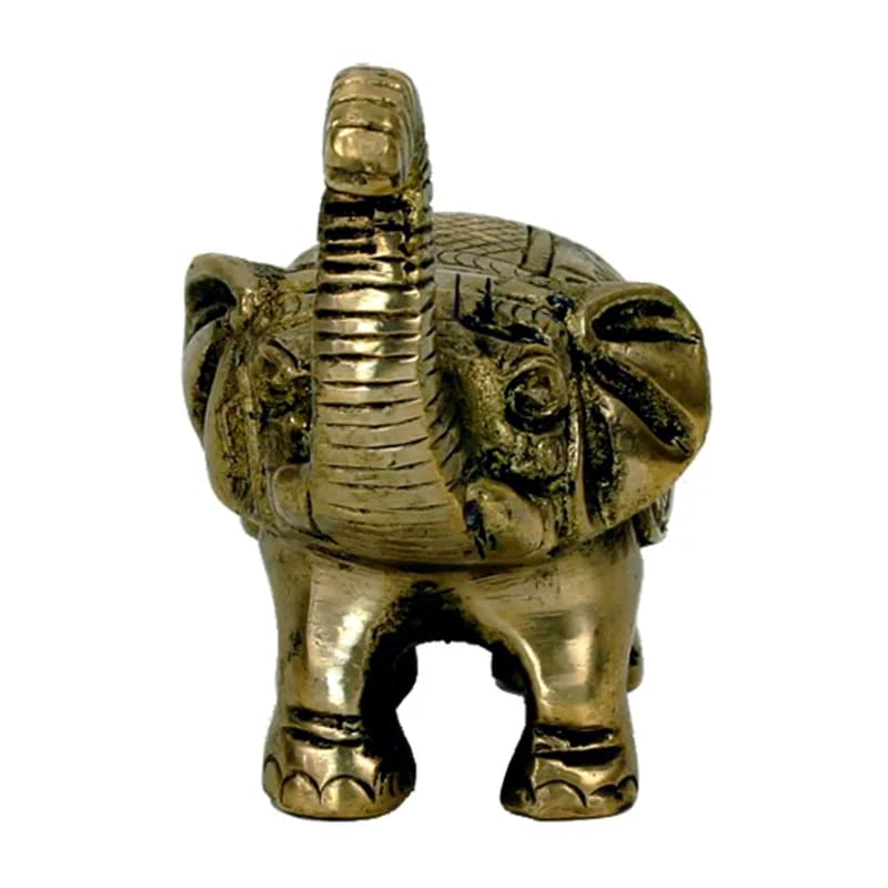 Mini- statuette d'éléphant en métal (laiton), taille de 7x7,5 centimètres - 220 grammes. Fait au Népal ! magnifique petite pièce !