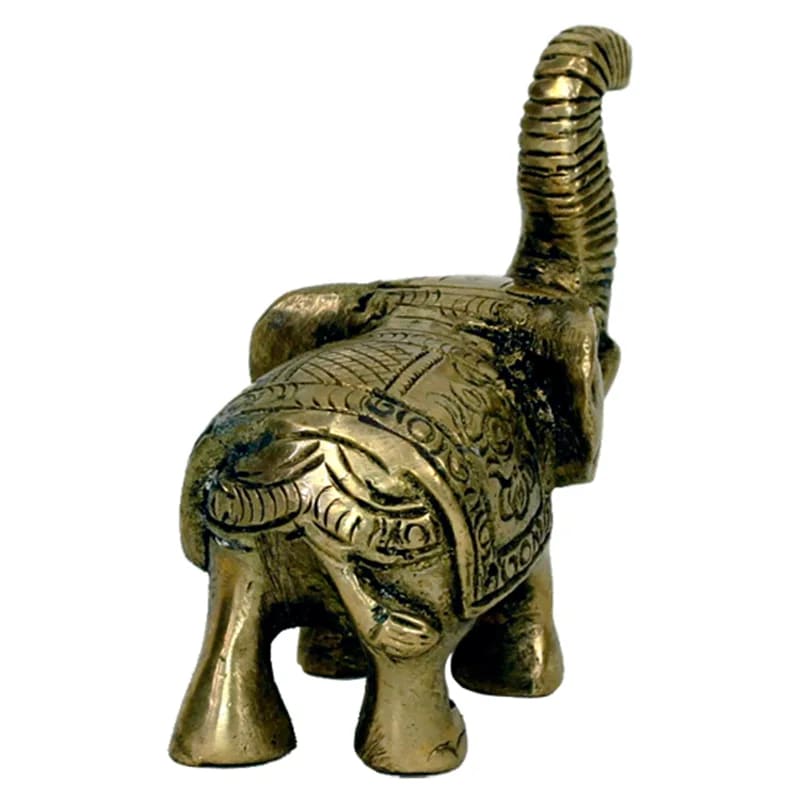 Mini- statuette d'éléphant en métal (laiton), taille de 7x7,5 centimètres - 220 grammes. Fait au Népal ! magnifique petite pièce !