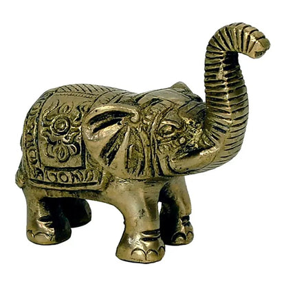 Mini- statuette d'éléphant en métal (laiton), taille de 7x7,5 centimètres - 220 grammes. Fait au Népal ! magnifique petite pièce !