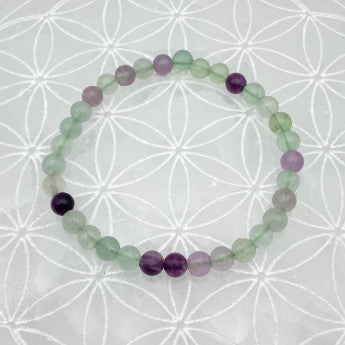 Fluorite, perles rondes de 4, 6 ou 8 mm. Vendu en fil de perle 38/39 cm, en bracelet de 17 à 21cm, en collier de 45 ou sautoir de 60cm. Qualité AA à AAA, superbes perles, belle pureté !