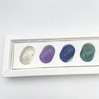 Kits 7 chakras 'Deluxe', 7 pierres de 3 à 4 centimètres. Parfait pour la lithothérapie, en cadeau, en collection... parfait !