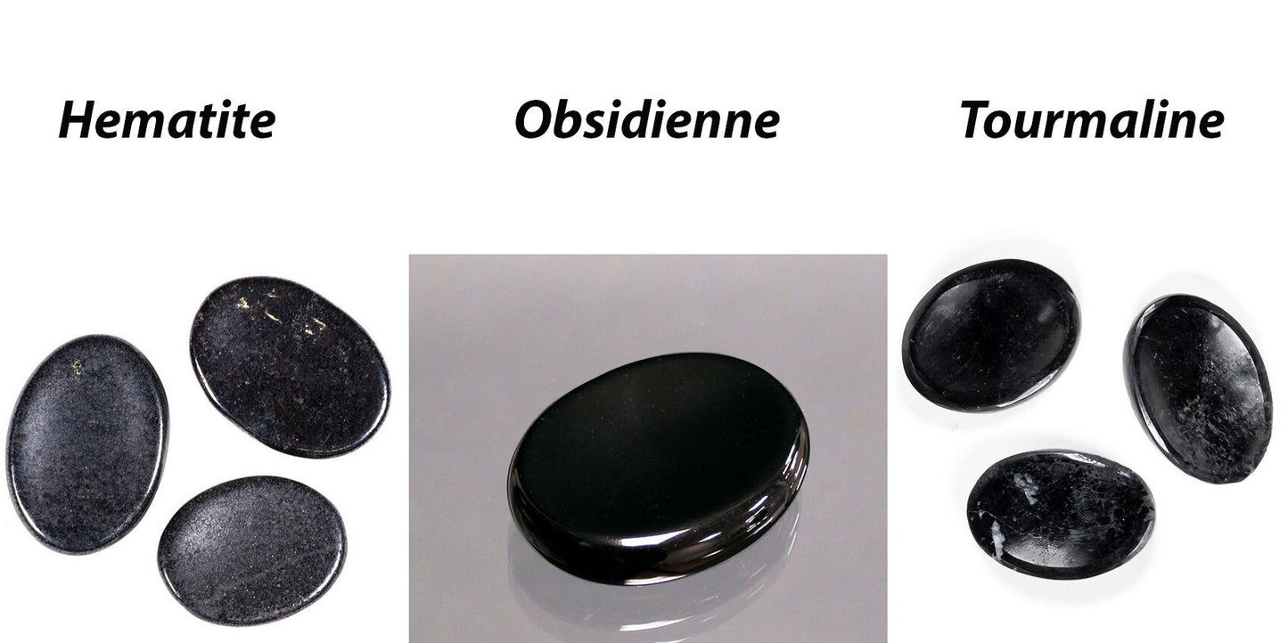 Sélection de galets/ pierres plates, avec 1 face incurvée pour le pouce, type de pierres au choix parfait pour les massages, de 4,5x3,5x1 cm. Format adéquat pour des pierres de massages. Très belle qualité !