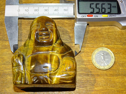 Bouddha rieur en pierre d'oeil de tigre,fait main ! taille de 70 millimètres de hauteur x 55 x 30 - Superbe petite pièce !