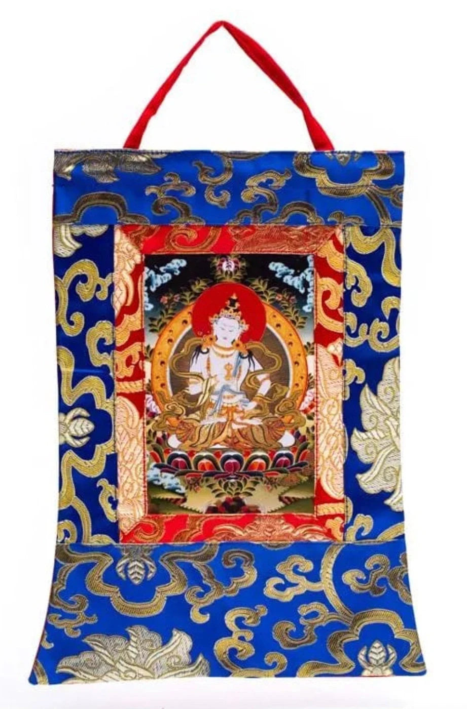 Thangka en textile de Brocart, de 29x 20 centimètres, 5 modèles au choix, superbes pièces !