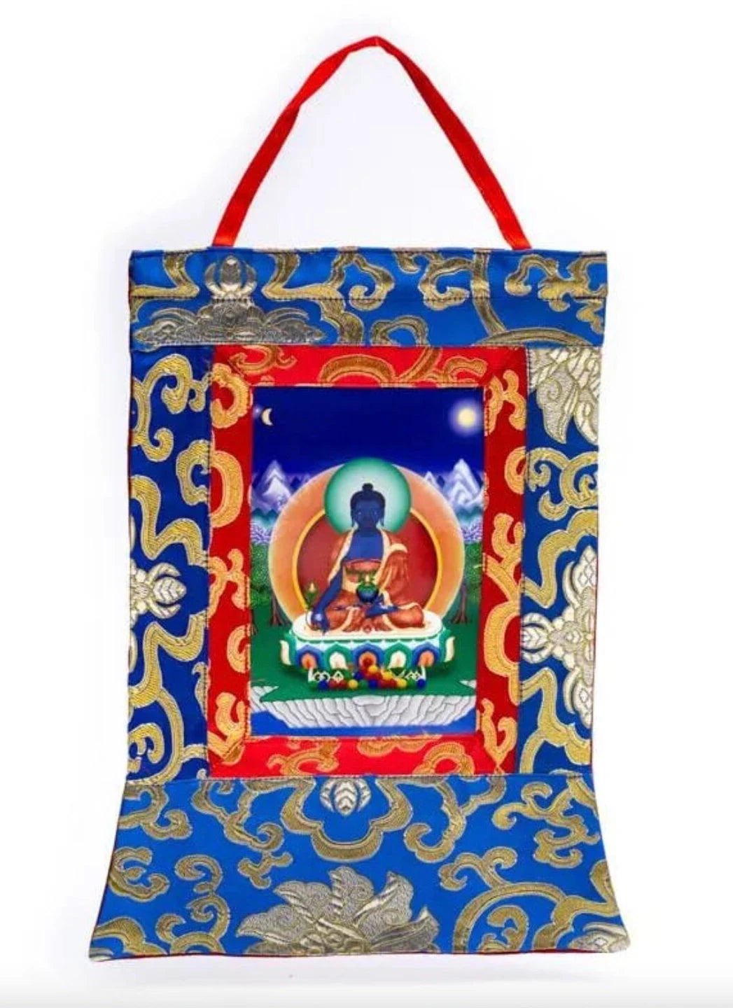 Thangka en textile de Brocart, de 29x 20 centimètres, 5 modèles au choix, superbes pièces !