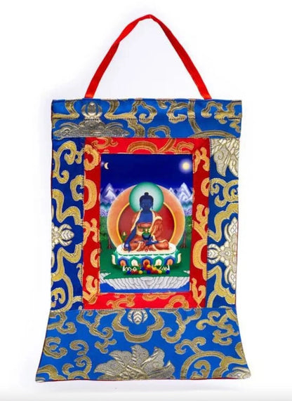 Thangka en textile de Brocart, de 29x 20 centimètres, 5 modèles au choix, superbes pièces !