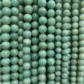 Amazonite du Mozambique, perles rondes de 4, 6 ou 8 mm. Vendu en fil de perle 38/39 cm, en bracelet de 17 à 21cm, en collier de 45 ou sautoir de 60cm. Qualité AA à AAA, superbes perles, magnifiques perlages !