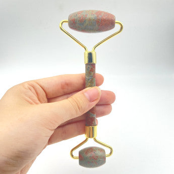 Sélection de rouleaux de massage en pierre véritable, 15cm de long - 65 gr.- 11 pierres au choix : Améthyste, Aventurine, calcite orange, Cornaline, Cristal/ quartz, Jaspe unakite, Jadeite, Lapis lazuli, Obsidienne, Oeil de tigre, Quartz rose...