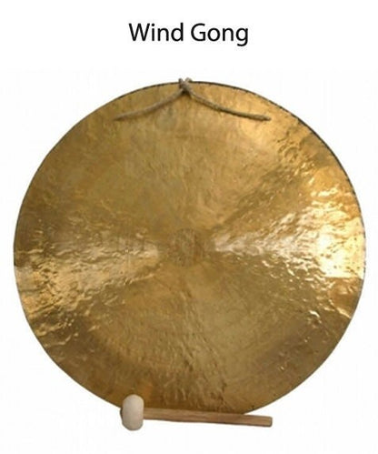 Sélection de Gong, 2 familles au choix : 'Chao Gong' de Ø 30 à 90 cm et 'Wind Gong' de Ø 30 à 80 cm. Vendu avec maillet, parfait !