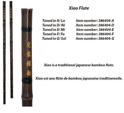 Xiao en bambou, flûte chinoise crantée. A servi de modèle au Shakuhachi japonais. 5 accordages au choix.  Leur son est très doux, profond et réservé, parfait pour la Méditation !